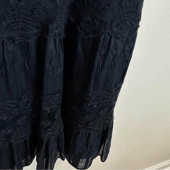 Ann Taylor Silk Lace Babydoll Dress Navy Sz 6 - Picture 5 of 10